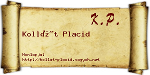 Kollát Placid névjegykártya